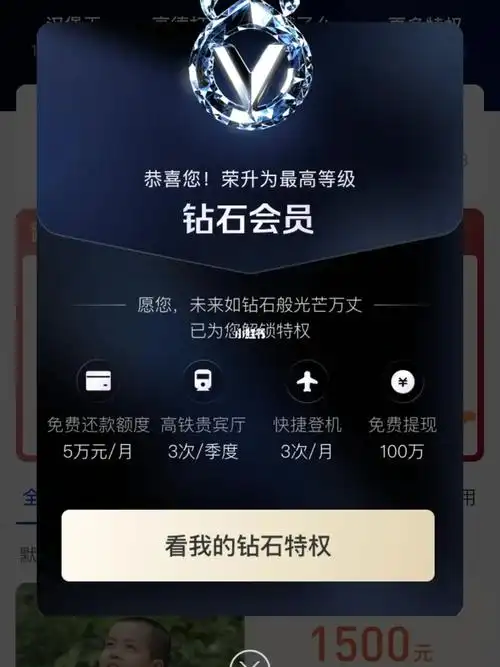 支付宝钻石会员达成