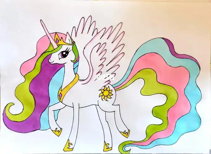 小马宝莉 儿童画 卡通 马克笔 线稿