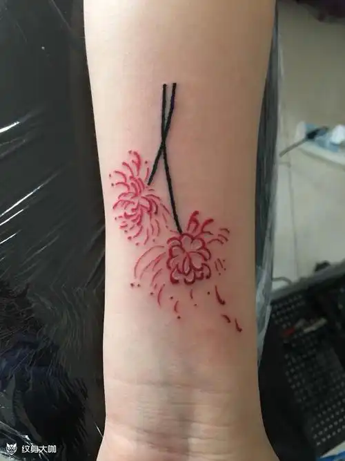 彼岸花_纹身图案手稿图片_郭昊tattoo的纹身作品集