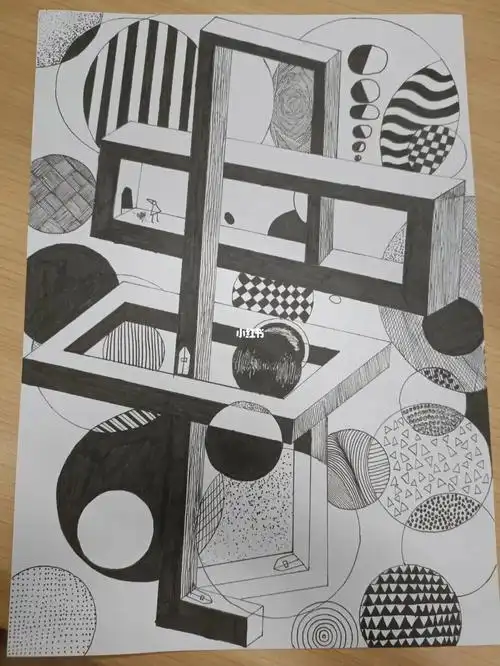 点线面的结合,感觉不是很好,又说不出来哪里不好#点线面构成  #点线面