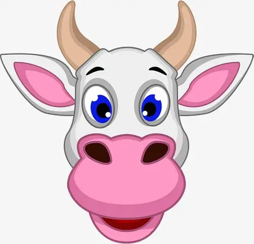 卡通动物粉色卡通奶牛