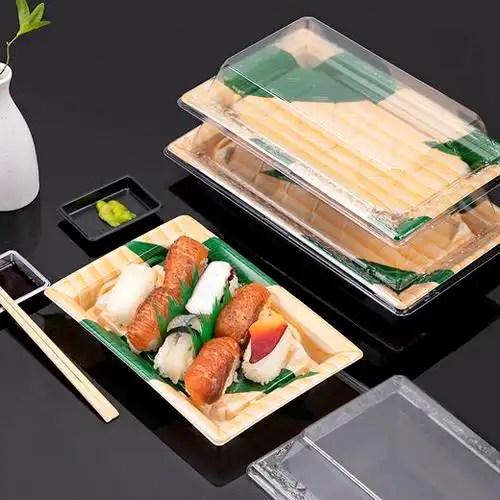 喇叭花一次性寿司盒印花甜品寿司包装盒日式刺身拼盘打包盒600套