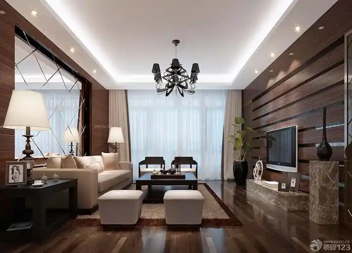 农村自建别墅客厅吊顶效果图大全_设计456装修效果图