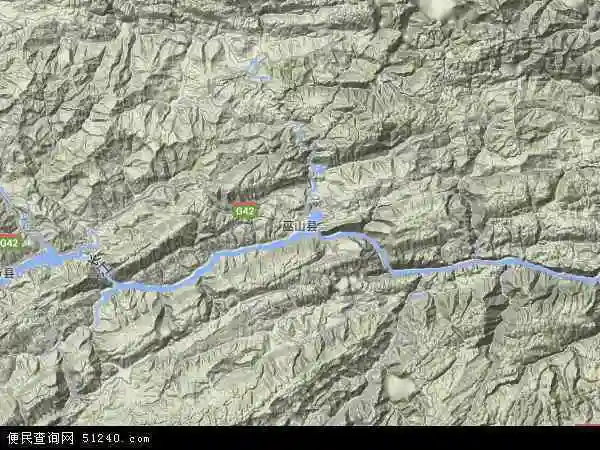 巫山县地形图 - 巫山县地形图高清版 - 2021年巫山县地形图