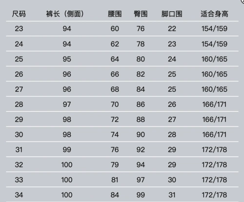 miss sixty女士紧身提臀九分牛仔裤-xssml品牌尺码表大全_对照表_选码