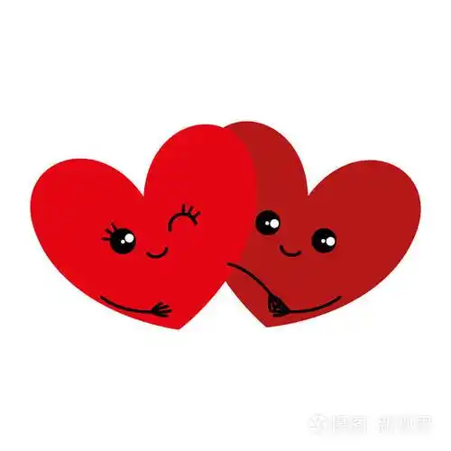 两个情人的心在白色的背景上