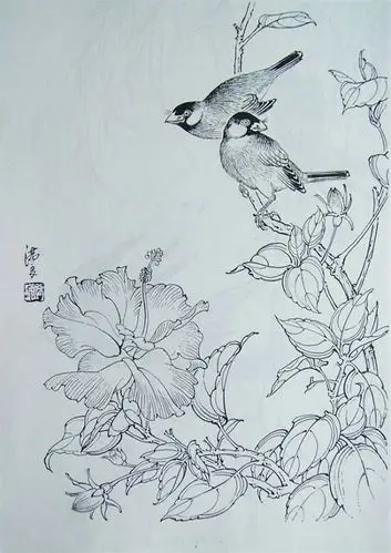 白描花鸟画