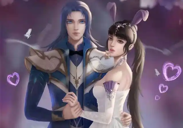 斗罗大陆:粉丝制作唐三和小舞结婚照,身穿白色婚纱的小舞,很美