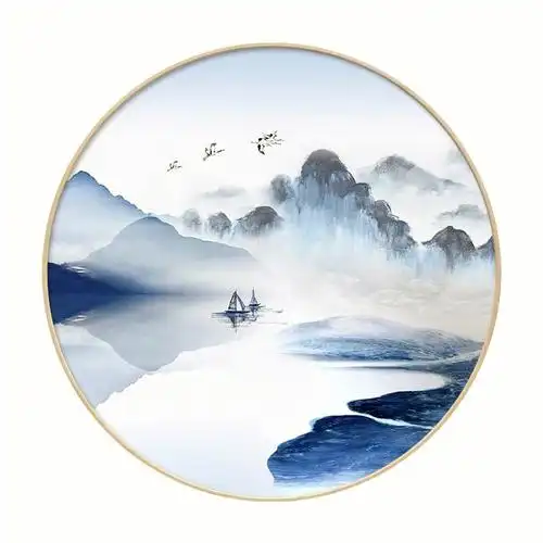 传统中式山水挂画壁画装饰画素材分享