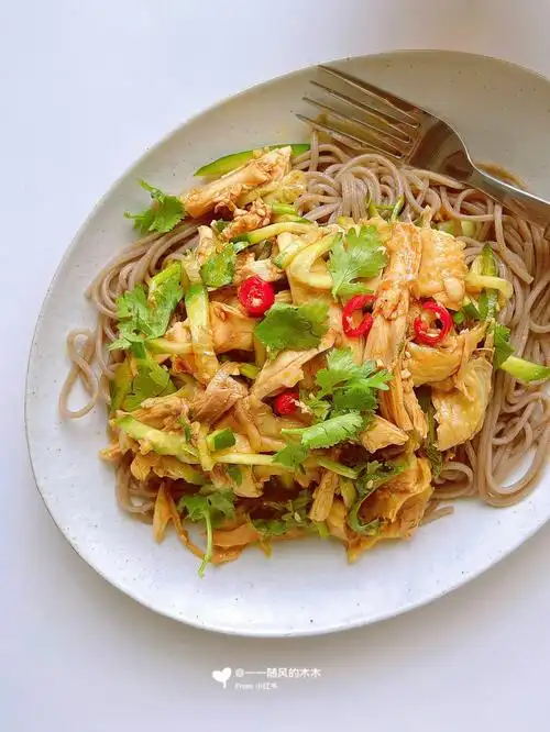 吃不完的白斩鸡这样做低卡手撕鸡荞麦面