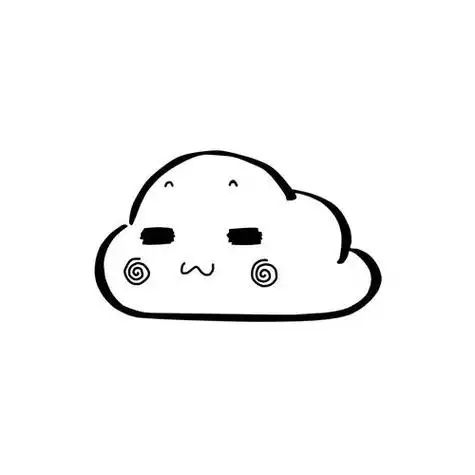 简笔黑白卡通矢量白云可爱表情可商用元素极简简笔画白云套图白云简笔