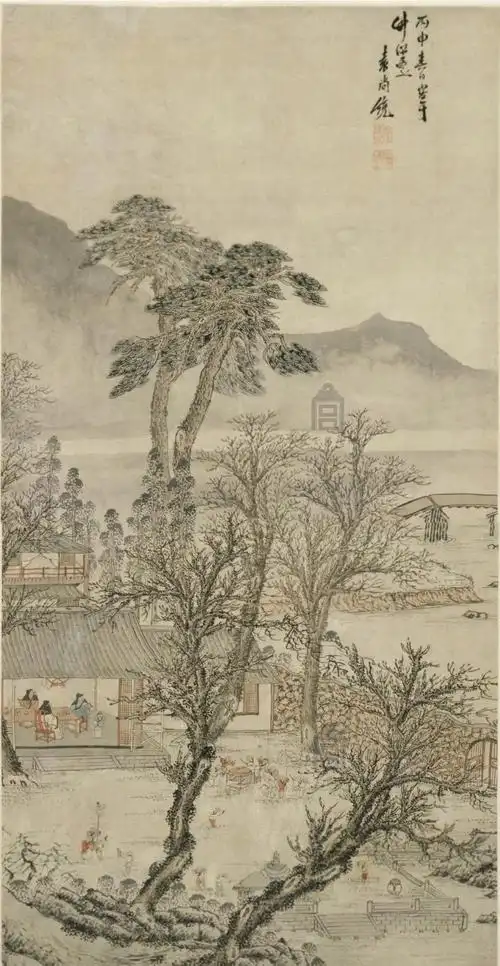 岁朝时节的隐士们:晚明山水画中的山居村庆与元旦试题_古代艺术_澎湃