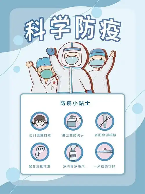 卡通防疫措施海报-psd素材-百图汇设计素材