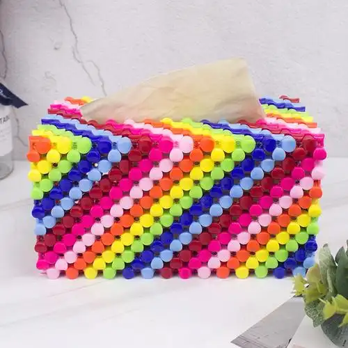 纸巾盒串珠成品