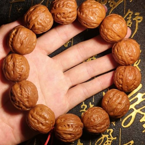 桃核手串 机刷包浆文玩核桃手串野生秋子门头沟京八棱把玩手持男女