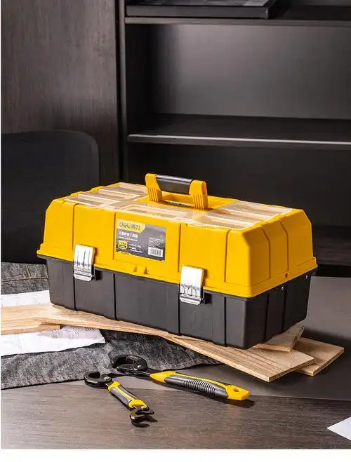 功能维修工具手提式电工工具箱家用五金工具箱 17英寸加强三层工具箱