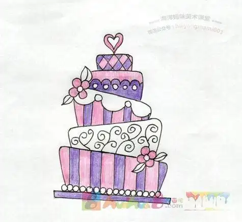 蛋糕简笔画加公主