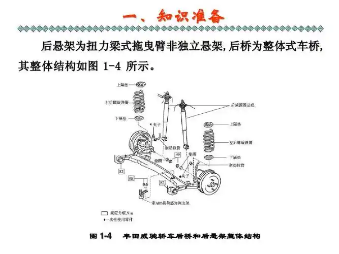 丰田威驰轿车后桥和后悬架整体结构