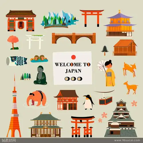 日本民族传统元素矢量素材