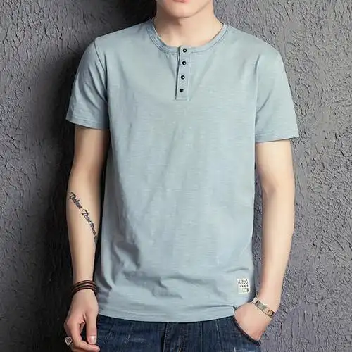 t恤男新款夏季短袖t恤男士韩版圆领打底衫潮流半袖体恤修身上衣短