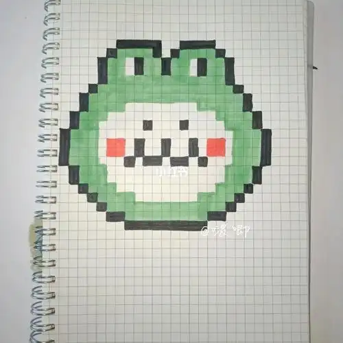 画了几张像素画 格子本 马克笔 简笔画 手绘 寻找小红书绘画大神