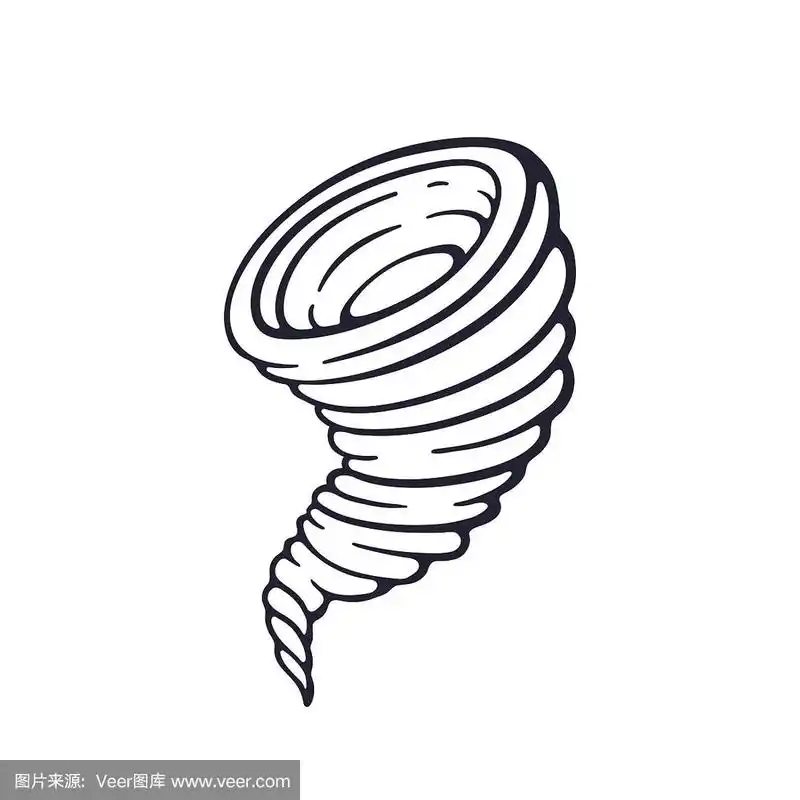 漩涡形,龙卷风,乱画,绘画插图,风