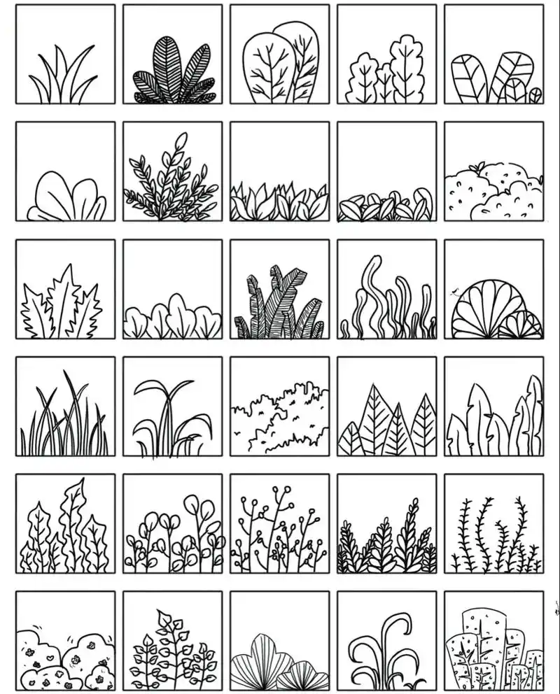 一些好看的花花草草简笔画～～可用于美工区.#简笔画#卡通#幼 - 抖音