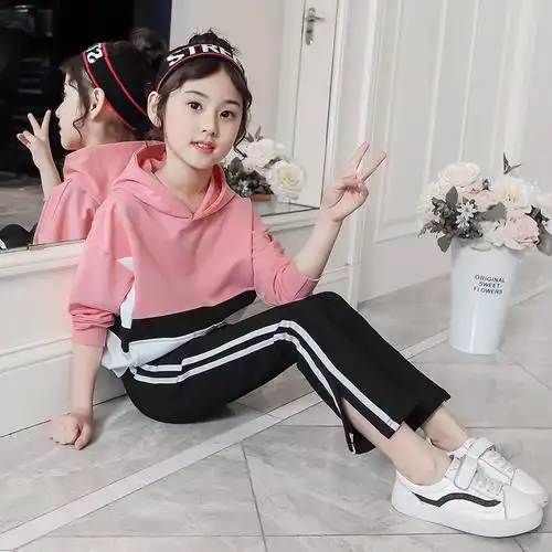 孩子衣服6岁7岁9岁大女童秋装套装2019新款女孩洋气潮衣韩版时髦儿童