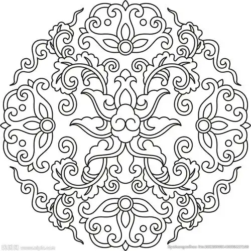 莲花荷花花纹线条图图案设计图__花边花纹_底纹边框_设计图库_昵图网