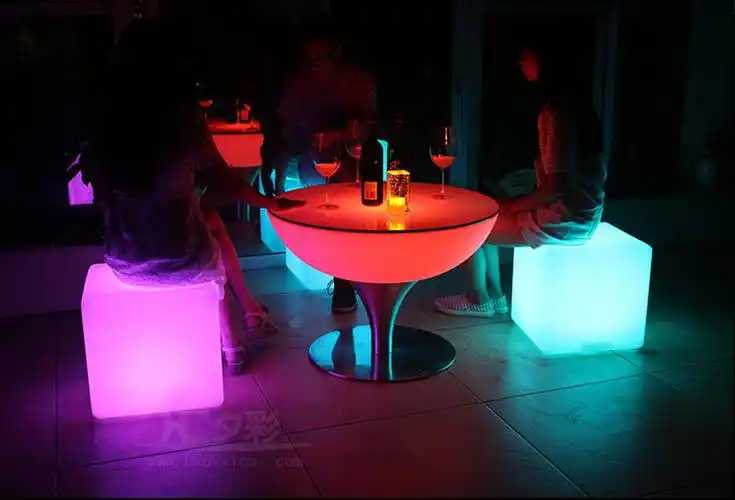 夕彩led发光酒桌茶几简约时尚夜店酒吧桌ktv桌椅套件发光