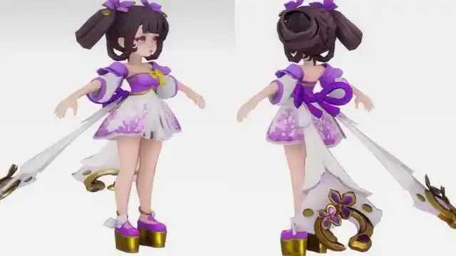 王者荣耀 小乔新皮肤丁香结3d视角抢先看 和原画比差距太大了