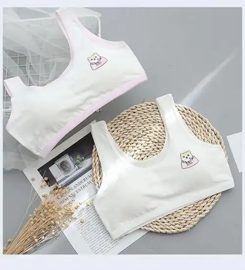 禾佳成发育期小背心青春期小女生初中生文胸女中学棉中女韩版胸小高中