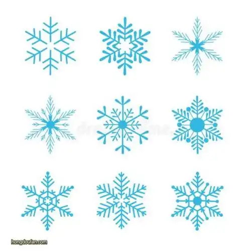 9个不同的雪花图案卡通儿童简笔画大全