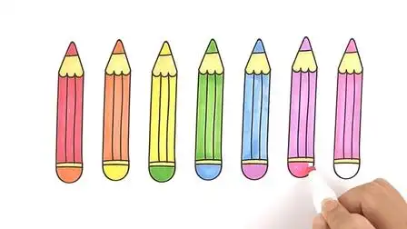 宝妈必学简笔画, 教宝宝画一套彩色画笔