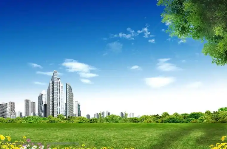 房地产素材-绿色草地上的高楼大厦