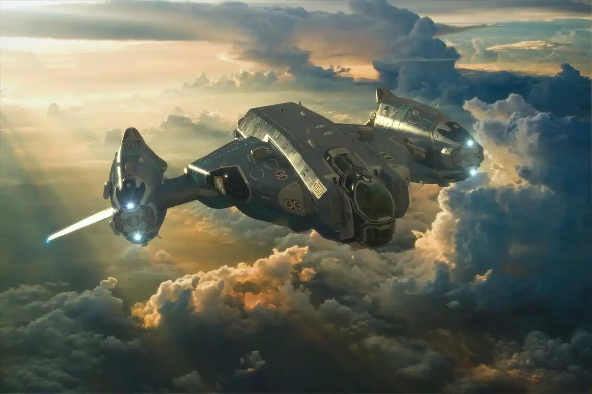 不错的一组科幻飞船系列插画作品!造型帅气看上去很有气势!