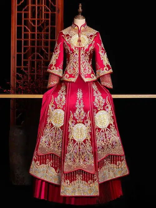 服新娘2021年新款凤冠霞帔结婚敬酒服古装中式礼服女秀禾婚纱优惠券