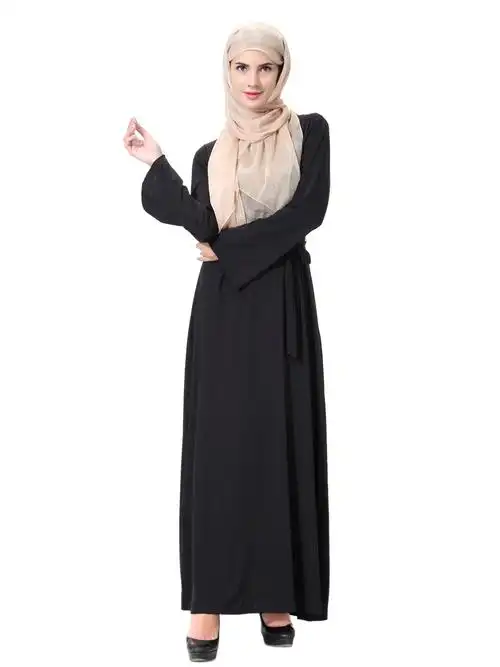 穆斯林阿拉伯中东服饰女士系带荷叶袖长袍长裙连衣裙 th906