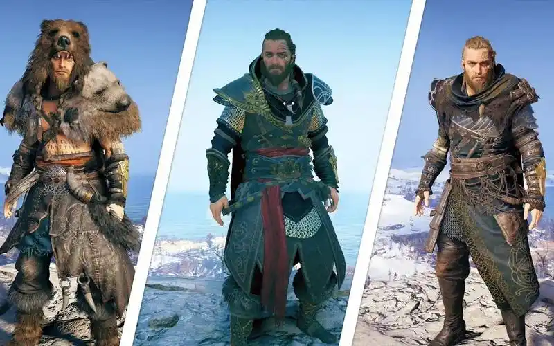 【刺客信条 英灵殿】首发版本所有套装外观全方位展示(简介有套装收集