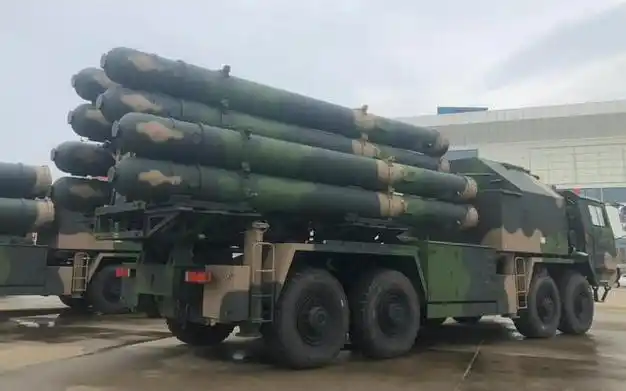 红旗9b导弹共架,300公里内再无杀伤死角,混装是体系化战力体现|发射车