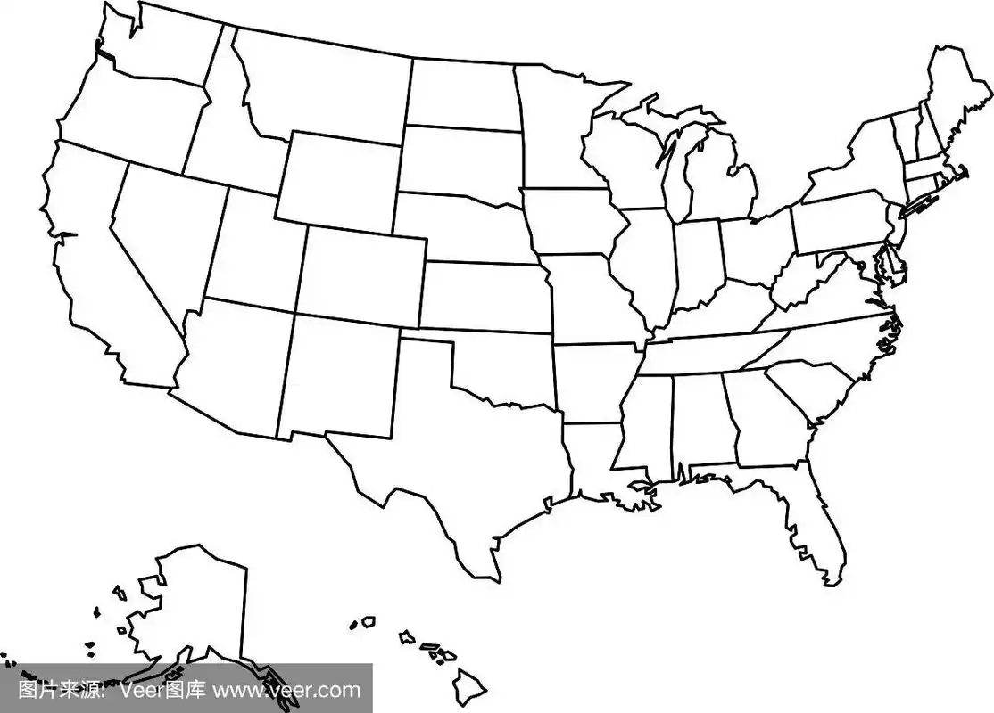 空白大纲地图美国