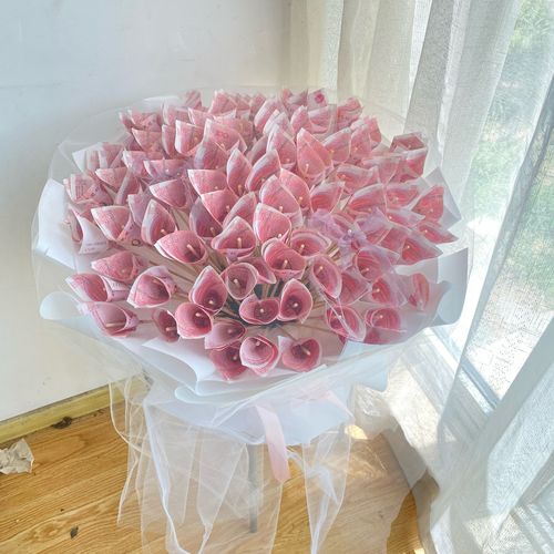 网红土豪钞票现金有钱花diy满天星花束包装材料创意自制生日礼物