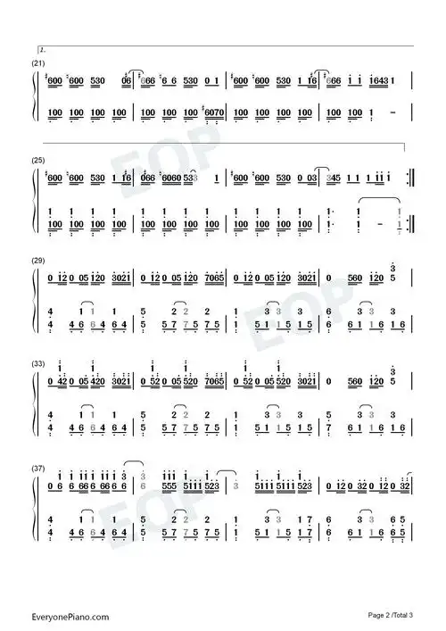 双手简谱,数字谱,midi,pdf)免费下载