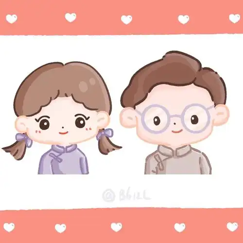 q版情侣头像民国情侣款