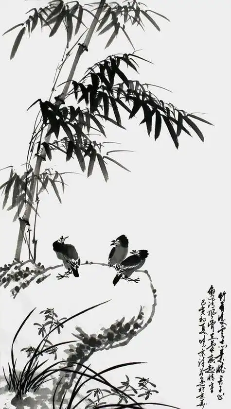 竹子国画水墨画图片 竹子国画水墨画图片大师