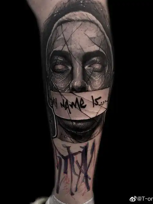 eminem _纹身图案手稿图片_e.的纹身作品集