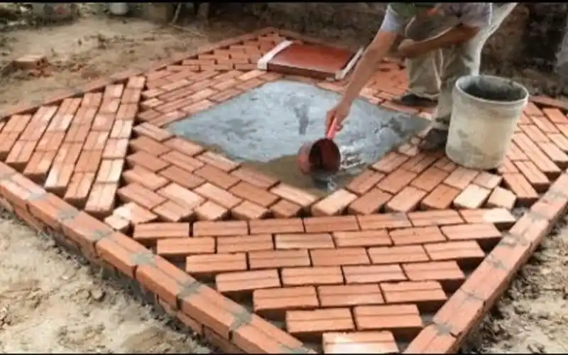 活动  改造家里的小院,在地上铺上红砖,竣工一看,简直让人眼前一亮