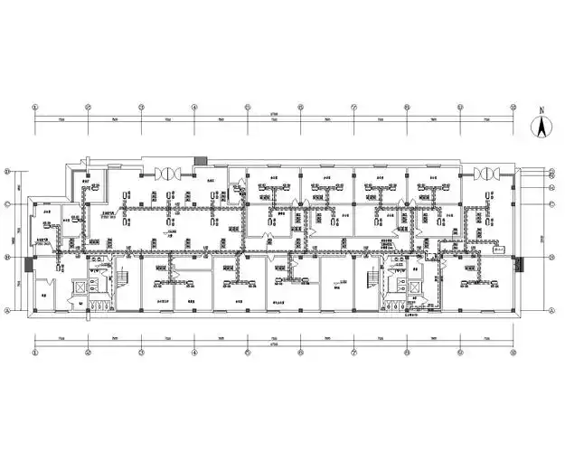 四处风风机盘管资料下载-三层办公楼风机盘管 新风空调系统设计图