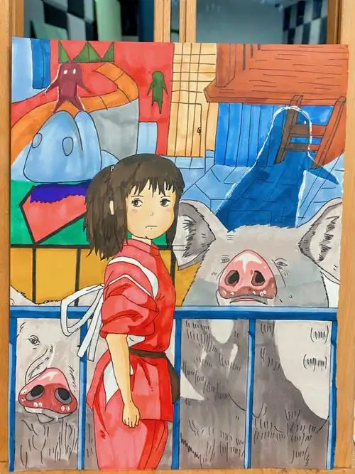 马克笔千与千寻自学画画第二天