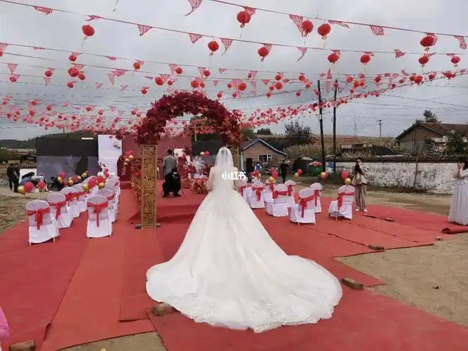 农村户外婚礼  #婚礼现场  #农村庭院婚礼